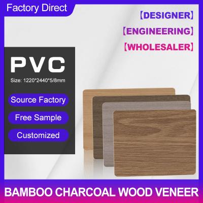 China Bamboo Charcoal Wood Veneer Hot Sale 1220*2440*5/8mm Flame Retardant Bamboo Charcoal Wood Eco-Friendly Marble Sheet Bamboo Wood Wall Panel Interior Decorative Panels For Home And Hotel for sale