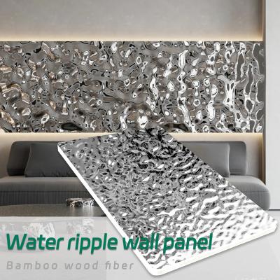 China Water Ripple Panel Limited 1220*2440*5/8mm Flame Retardant Bamboo Charcoal Wood Eco-Friendly Bamboo Charcoal Wood Water Ripple Indoor Decorative Panels For Ceiling Restaurant Decorative Panels for sale