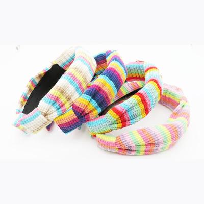 China Friendly Material Customized Hair Accessories Kid Fabric Folded Headband Temperament Women Flower Hairbands For Baby for sale