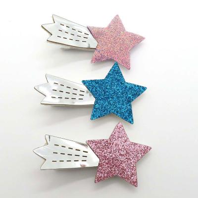 China Hair Clips Christmas Hair Clips Star Kid Cute Bow Temperament Hair Clip For Children for sale