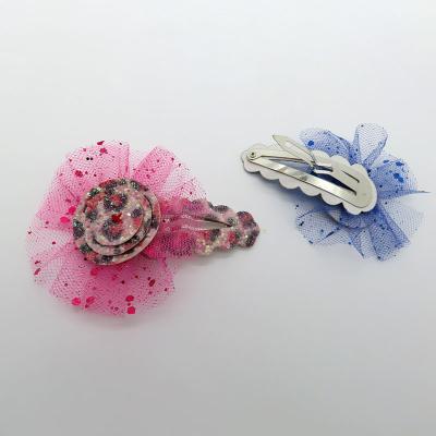 China Hair Clips Customized Hair Pin Sequin Hairpins Cute Girls Baby Hair Accessories Lace Flowers Hair Clips for sale