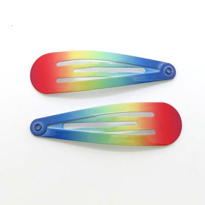 China Hair Clips Customized Baby Hair Clips Set Ins Style Boutique Rainbow Color Metal Girls Korean Hair Clips For Women for sale