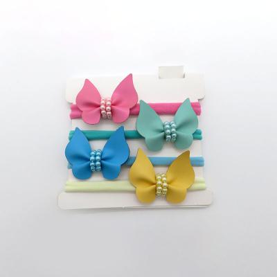 China Other Girls Baby Hair Ties Hair Decoration Set Soft Colorful Butterfly Knot Hairbands for sale