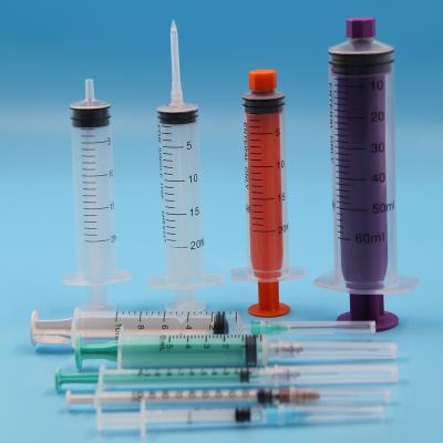 China Safety Single-use disposable syringe luer slip type with safe needle 23G*1.5 luer lock 50ml for sale