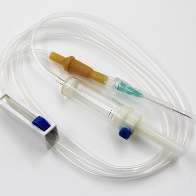 China Single Use Sterilized Disposable Intravenous IV Set With Isoprene Rubber Bulb 180cm for sale