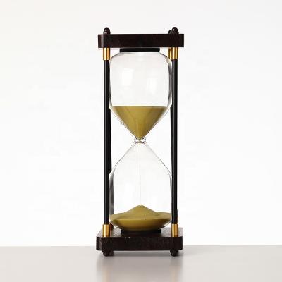 China Modern creative home decoration living room timer wooden hourglass clock logo 30 minutes sand timer custom made glass timer vintage for sale