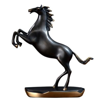 China Modern All Ornaments Porcelain Copper Horse Opens Accessories Decoration Living Room Porch TV Cabinet Office Home Luxury Custom Decor for sale