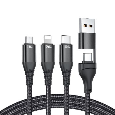 China MP3/MP4 Player 100W 6-In-1 Universal Fast Charging Palladium Data Cable Lifespan Free Cable Anti-Pull&Tangling Long for sale