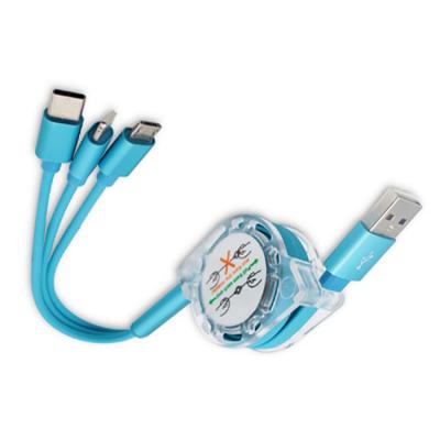 China Hot Selling 3 in 1 Quick Charging Cable in Retractable Style for Gift Steering for sale