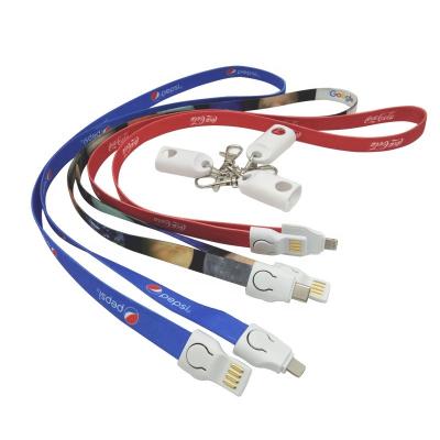 China Financial Institutions Lanyard Fast Charging Cable with function to hang key and business card for sale