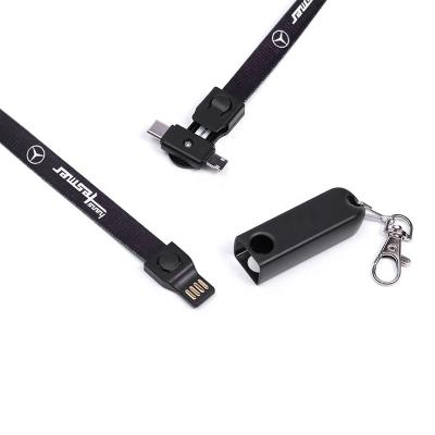 China For Ipad Custom Design Gift Flat Cable Neck Strap Lanyard Type C Usb Charging Data Cable For Mobile Phone for sale