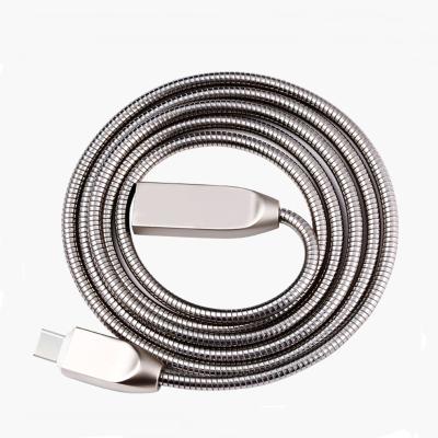 China All kinds of mobile phone metal spring data cable for Android system, Samsung system, IOS system cable original for sale