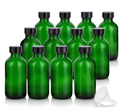 China H&Z Fashionable Wholesale Green 2 Ounce/60ml (15/30/120/240ml) Round Boston Glass Bottle With Screw On Cap for sale