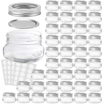 China Viable Clear 4oz Glass Jar Glass Food Jam Jar Glass Mason Jar With Silver Screw Metal Lid for sale