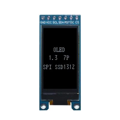 China Monochromatic OLED Module 1.3 Inch OLED Interface 1.3 Inch SSD1312 64x128 7P SPI White Color for sale