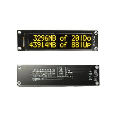 China 4P I2C IIC Module 2.26inch KS0066 2.26 OLED Yellow Color OLED Character Display 1602 16x2 OLED 2.26 inch for sale