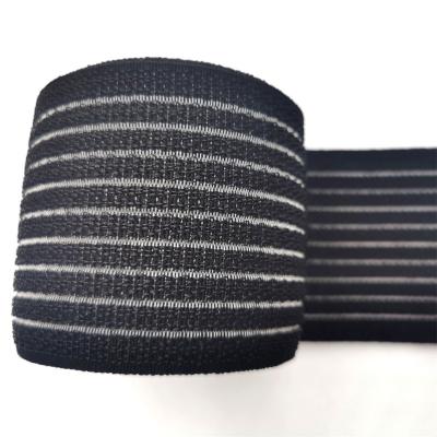 China Black Elastic Ribbon High Tenacity Woven Fish Loop Adhesive Elastic Tape for sale