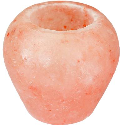 China Home Decoration Dia6.35cm H5cm Rock Salt Tea Light Himalayan Candle Holder for sale