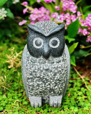 China Wholesale Crafted Outdoor Decoration of Owl Sculpture Design New China Granite Rock Stone Indoor Statues for Gifts and Garden Decor for sale