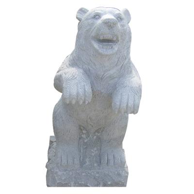 China Modern Outdoor Life Size Cheap Price Garden Animal Figurine Decor Carving Granite Stone Carving Polar Bear Statue For Sale for sale