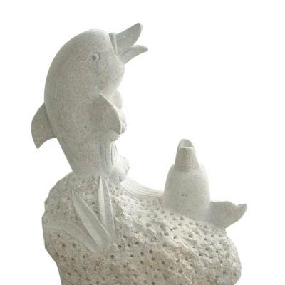 China China supplier granite stone sculpture swimming pool dolphin statue water fountain for sale for sale