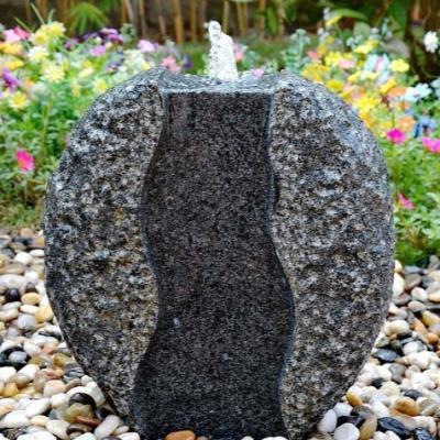 China Modern Indoor Outdoor Garden Stone Cut Stone Gray Natural Small Simple Unique Granite Fountain Ornament for Yard Lawn Porch Decking for sale