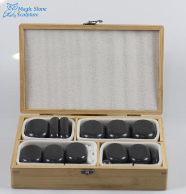 China Smooth Surface Black Basalt Massage Rock, 20 Pcs Hot Massage Stones Set For Home Or Professional Therapy, Relaxing for sale