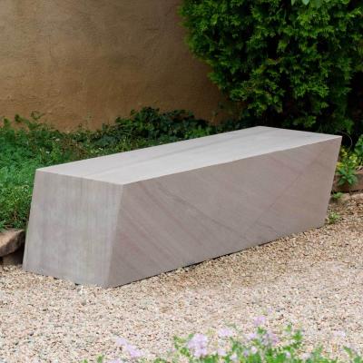 China Modern Handmade Outdoor Decorative Natural White Quadruple Slab Monolithic Stone Lime Bench Stool Carving For Garden Patio Rest for sale