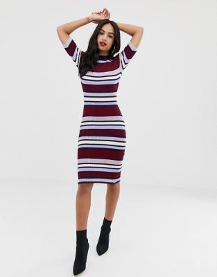 China Anti-wrinkle Bodycon Women Summer Dresses Stripe Midi Casual Dress 2019 for sale