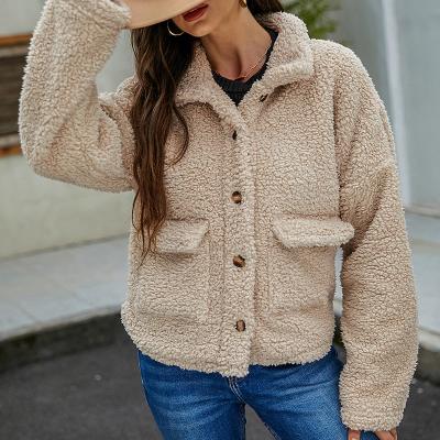 China Durable Warm Long Sleeve Faux Fur Coat Winter And Autumn Women Loose Shear Short Casual Coat Outwear for sale