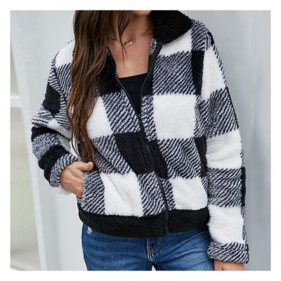 China 2022 Viable Streetwear Jackets Drop Ditch Plain Drop Fleece Crop Top Jackets Women Female Warm Coat for sale