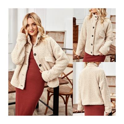 China Factory direct plus size lambswool sheath long Korean style temperament loose coat women short for sale