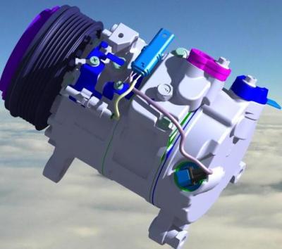 Chine compresseur des véhicules à moteur électrique à C.A. de voiture électrique du compresseur 12v à C.A. de 110mm avec le moteur électrique à vendre