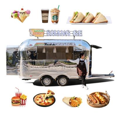 China Outdoor mobile ice cream cart vegetable processing factory hot dog food truck street fast food trailer selling cart for sale for sale