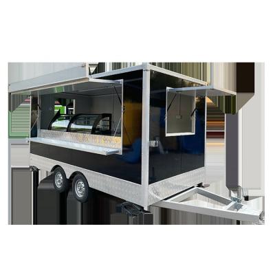 China Super Hot Cheap Food Trailer Large Space Factory 7.5ft Vegetable Processing Car Food Vending Mobile Snack Truck for sale