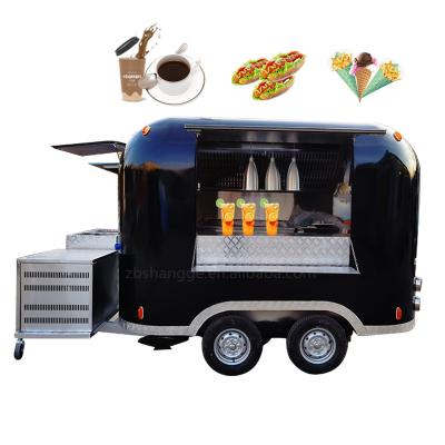 China Vegetable Processing Plant Food Trailer Kiosk Customized Airstream Food Truck Hamburger Ice Cream Hot Dog Dining Car for sale