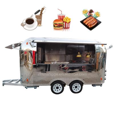 China New Vegetable Processing Plant Factory Food Truck Food Stands Airstream Camping Trailer Ice Cream Cart for sale