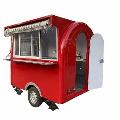 China High Quality Mobile Vegetable Processing Factory Mini Round Food Cart Street Coffee Food Trailer For Sale for sale