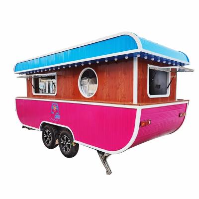 China Vegetable processing factory hot vintage food truck romantic mobile fast food cart snack truck for sale