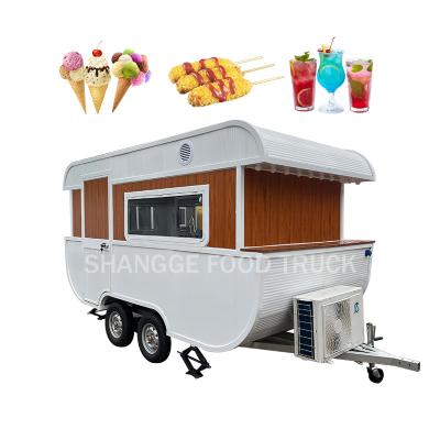 China Vegetable processing factory direct small food truck sushi pizza food cart street ice cream mobile food trailer for sale