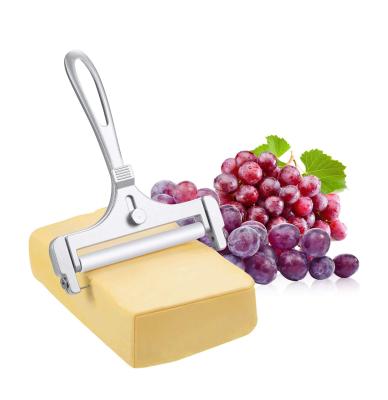 China Kitchen Viable Cutting Tool For Soft Semi-Hard Cheese Thickness Adjustable Cheese Wired Wire Cheese Slicer Zinc Alloy Cutter for sale