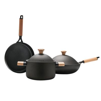 China Non-Stick Ceramic Coating Metal Utensil And Dishwasher Safe Premium Cookware Set for sale