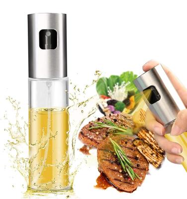 China Modern BBQ Roasting Frying Oil Vinegar Dispenser Cooking Bottle With Measures Oil Spray Glass Bottles for sale