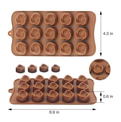 China Stocked DIY Molds Flower Non-Stick Reusable Baking Chocolate Molds Silicone Candy Molds for sale