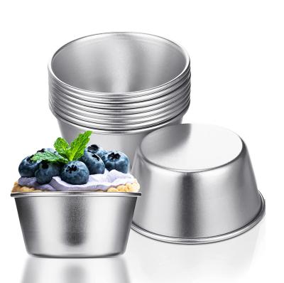 China Stocked Individual Pudding Molds Mini Chocolate Molten Pans Carbon Steel Non-Stick Cupcake Egg Tart Molds Cups for sale