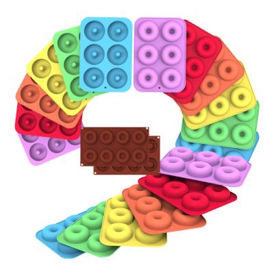 China Kitchen Chocolate Mold Non-Stick Stocked Tray Silicone Cake Baking Donut Mold for sale