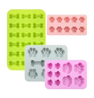 China Best Stocked for Chocolate Candy, Jelly Ice Cube Dog Treats Puppy Paw and Bone Silicone Molds for sale