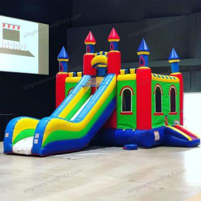 China 2023 PVC Party Game Inflatable Trampoline Castle Jumping Suit And Children's Slide for sale