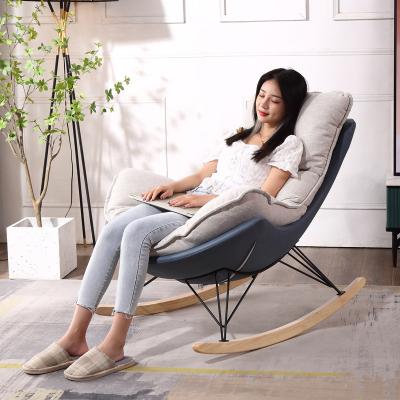 China Nordic Style Home Living Room Chaise Lounge Sofa Chair Comfortable Leisure Extended Soft Rocking Chair for sale