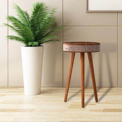 China Convertible smart coffee table home living room nordic smart log furniture side table with speaker and wireless charger for sale